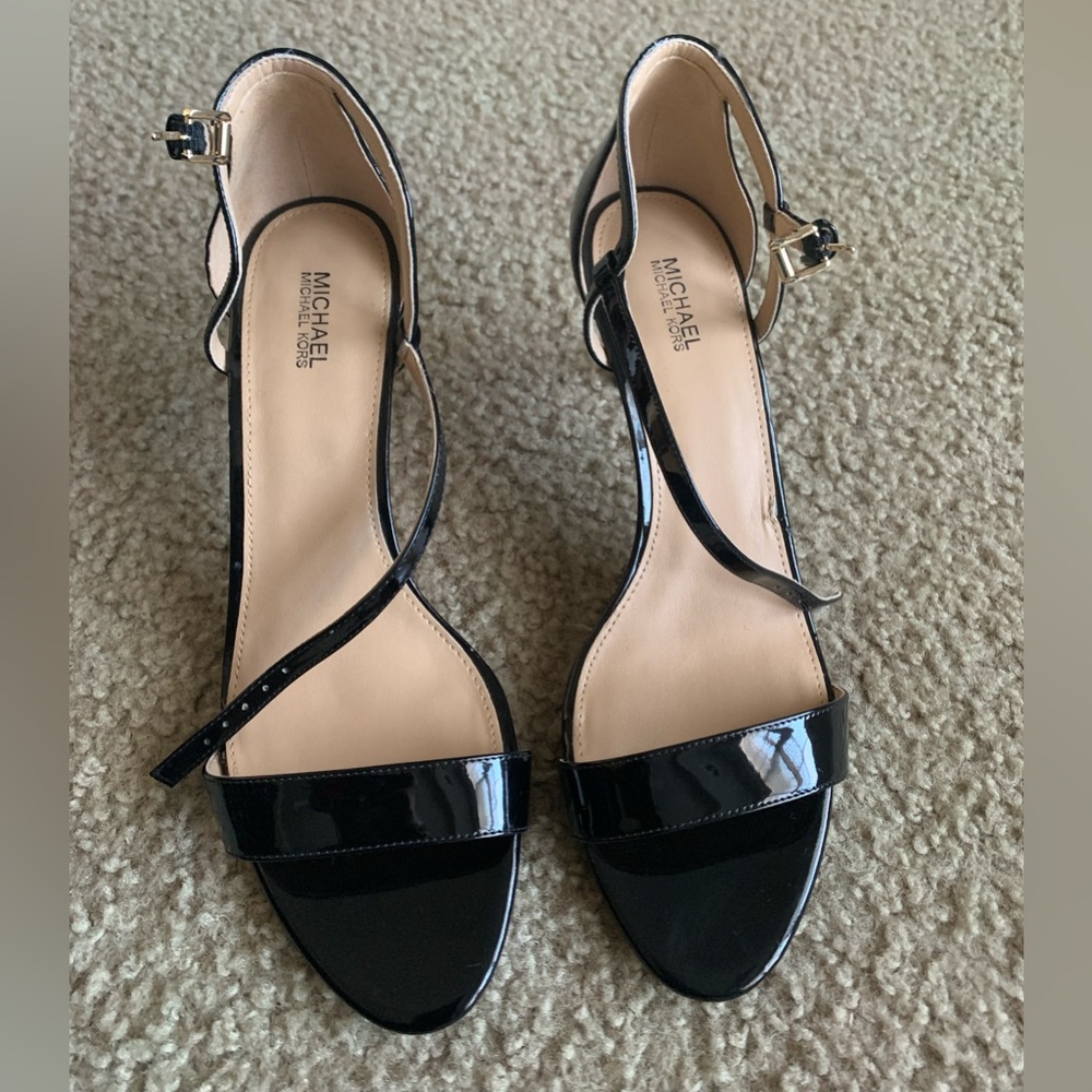 Michael Kors Simone Mid Sandal Black Patent